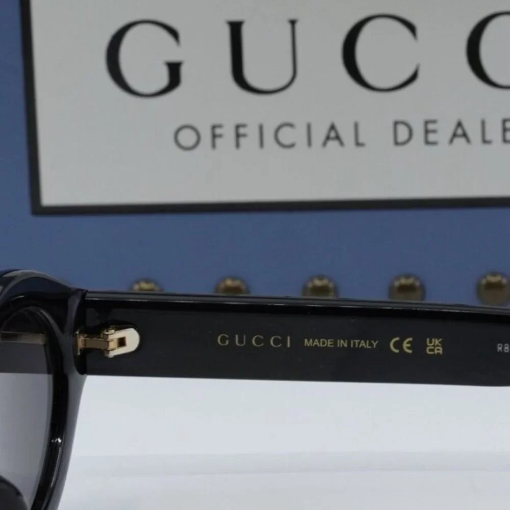 Gucci GG1579S 001 Oval Sunglasses - Black\Grey